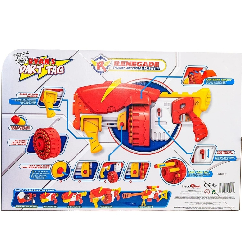 Ryan's World Dart Tag Renegade Pump Action Blaster - Picture 3 of 4